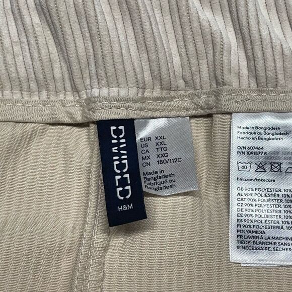 H&M Divided Light Beige Wide-Leg Corduroy Pants - Picture 4 of 9
